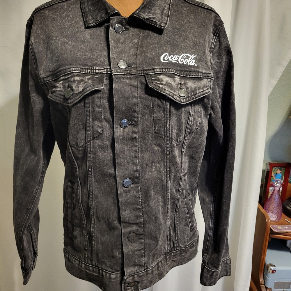 Coca Cola Men's Black Denim Jacket